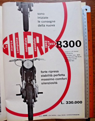 Pubblicità 1954 gilera b300 - gilera,
